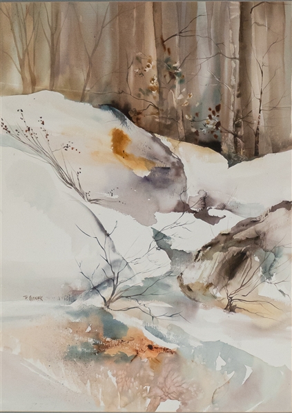 Patricia Ganek Watercolor Winter Landscape
