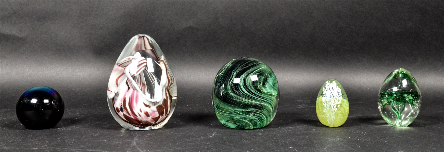 5 Art Glass Paperweights