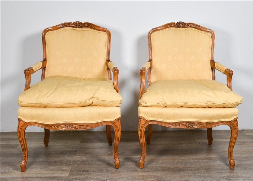 Pair of Louis XV Style Fauteil Chairs