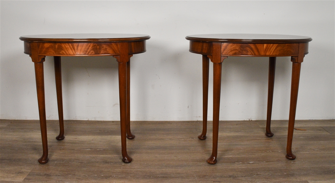 Pair of English Style Inlaid Side Tables