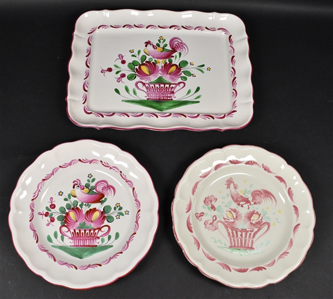 3 St Cleinent France Porcelain Platters
