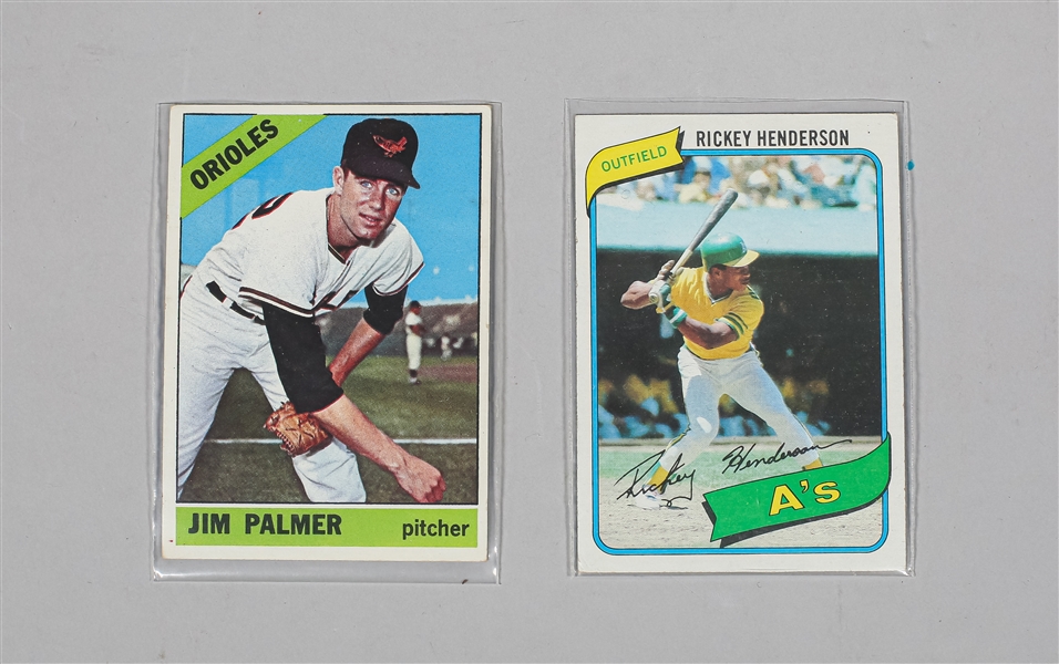 Jim Palmer Rickey Henderson Rookie Baseball Cards