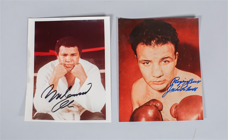 Muhammad Ali & Jake Lamotta Autographed Photos
