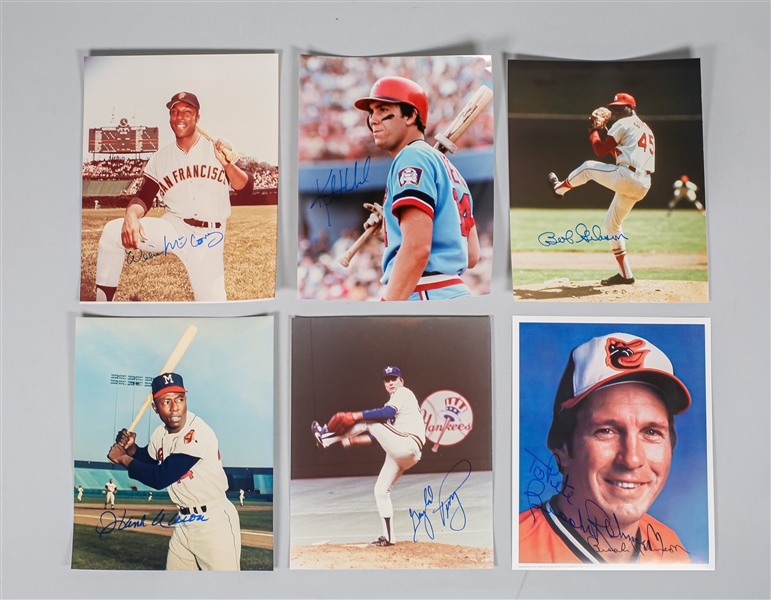 Signed Baseball Photographs Aaron McCovey, Gibson