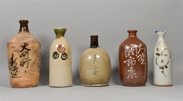 5 Japanese Ceramic Tokkuri