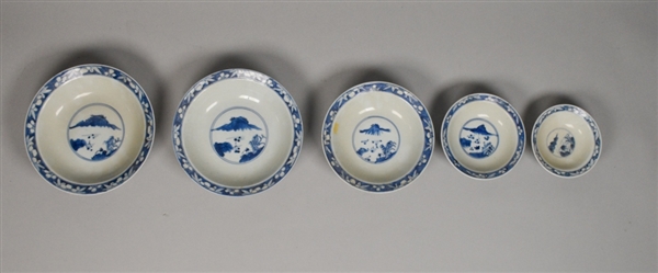 5 19th Century Japanese Arita Porcelain Bowls