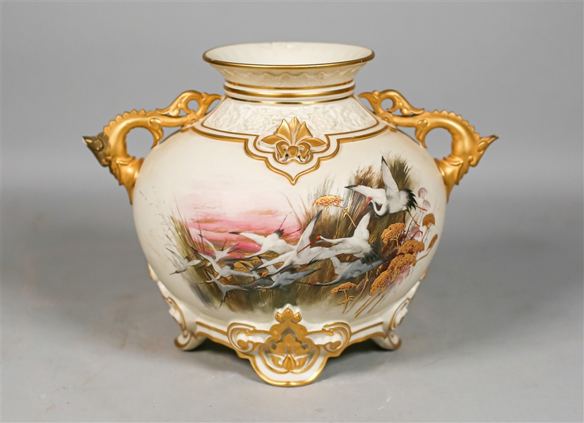 Royal Worcester Charles Baldwyn Crane Vase