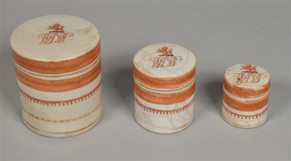 3 Chinese Export Porcelain Tea Containers
