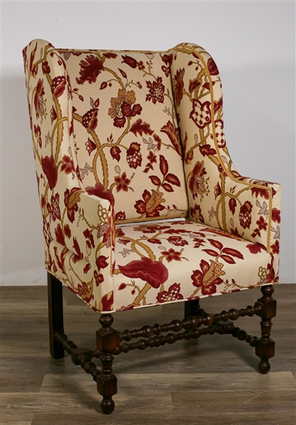 William and Mary Style Wingback Chair