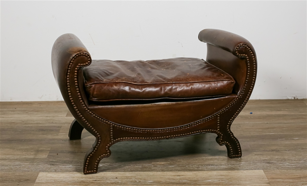 English Style Library Footstool or Ottoman