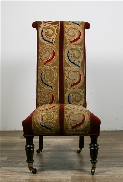 Colonial Style Crewelwork Sewing Chair
