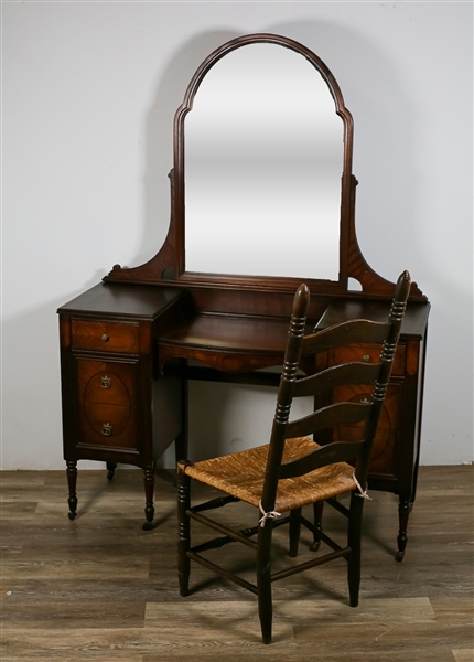 Vanity and Ladderback Chair