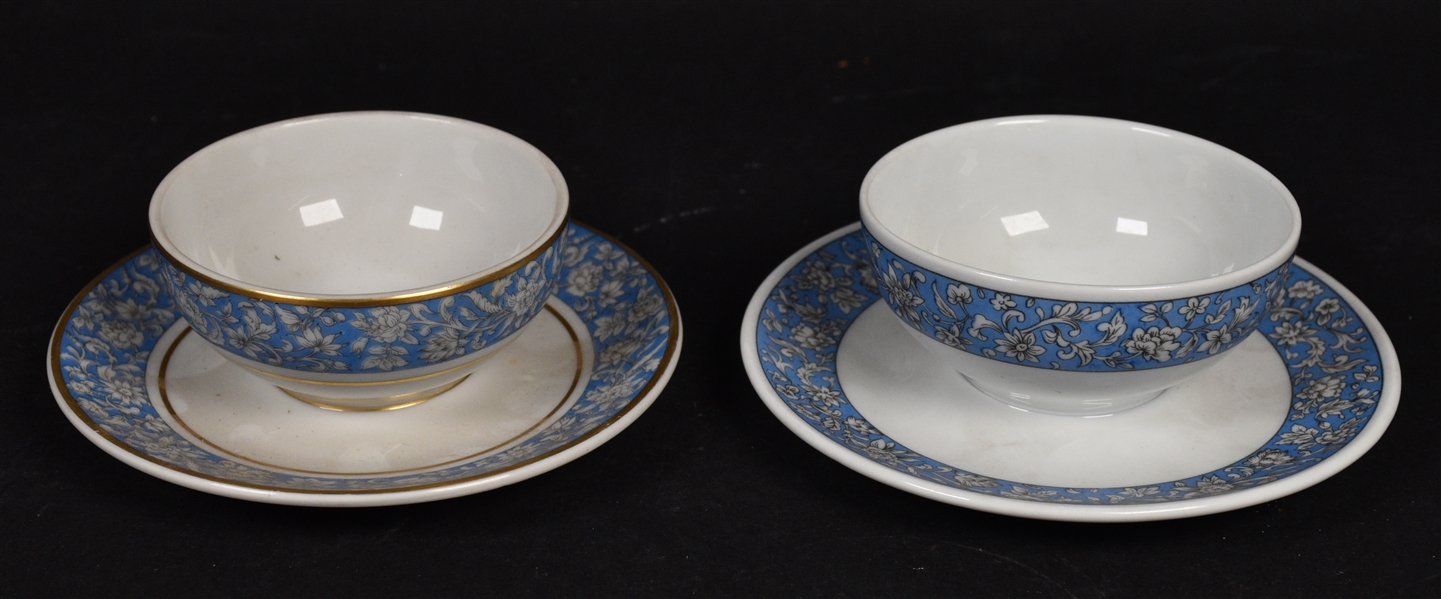 2 Haviland Limoges Porcelain Cups & Saucers