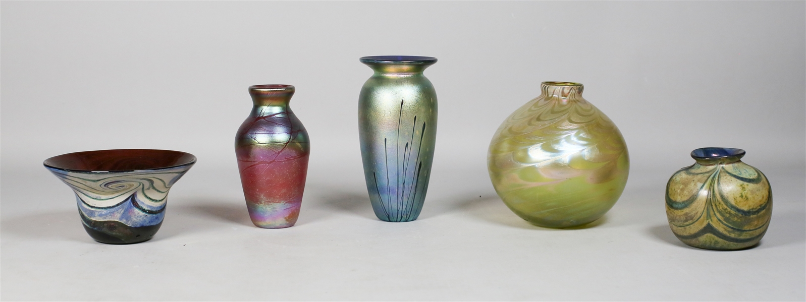 5 Stephen Fellerman Studio Glass Vases