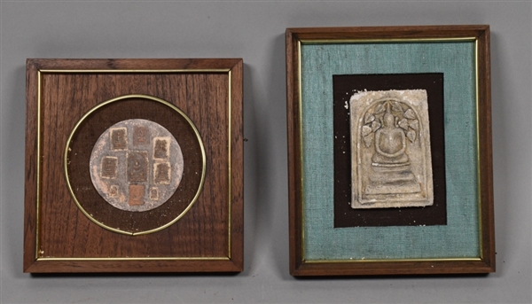 2 Framed Buddhist Votive Tablets