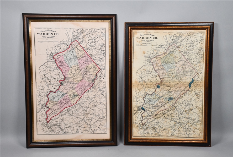 2 Topographical Maps of Warren County, New Jersey