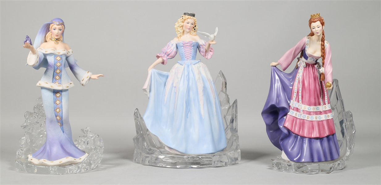 3 Franklin Mint Ice Princess Porcelain Figurines
