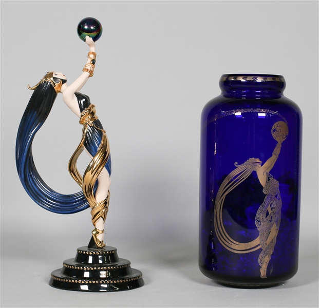 The Franklin Mint House of Erte Figure and Vase
