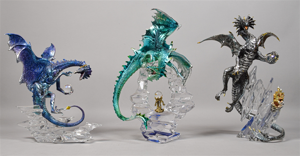 3 Franklin Mint Michael Whelan Dragon Figurines