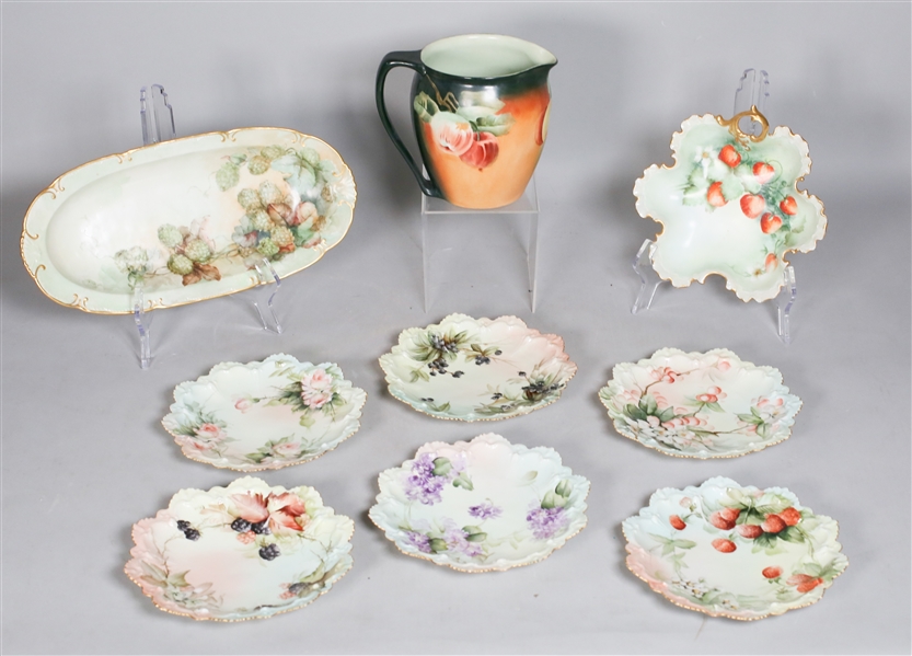 9 Pieces Floral Porcelain