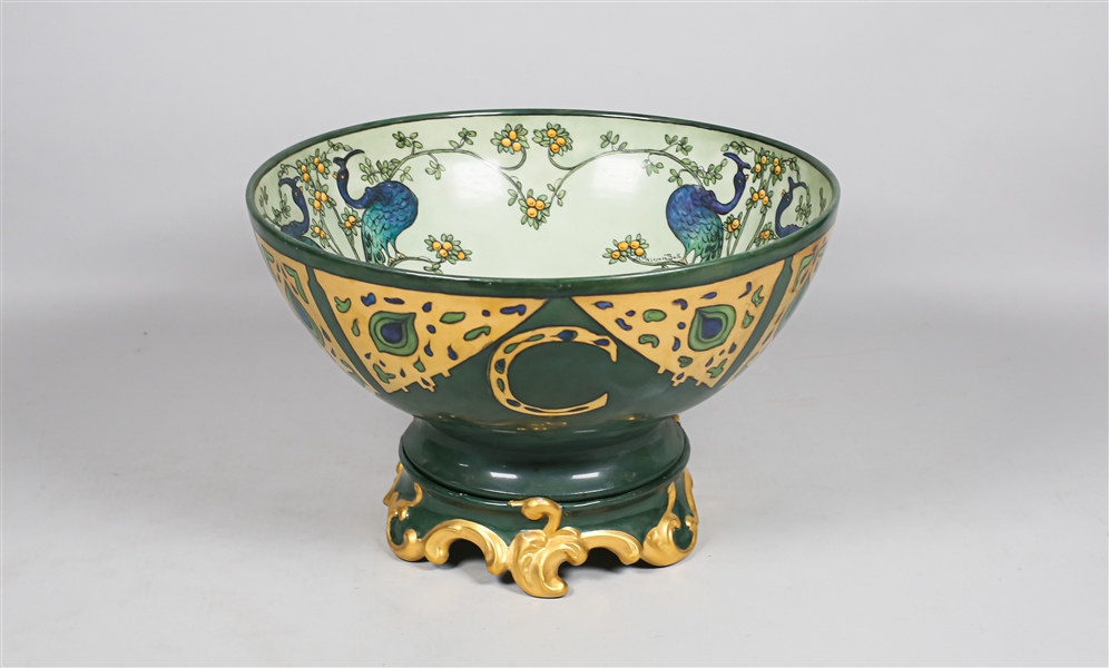 William Guerin Limoges Porcelain Punch Bowl