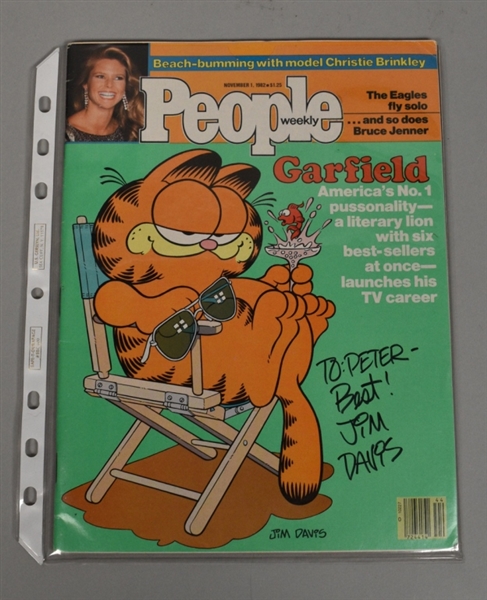 Signed People Magazine Garfield Jim Davis