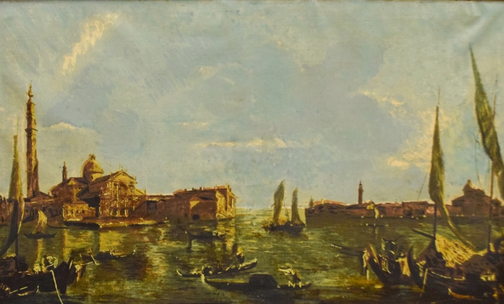 20th Century Oil On Canvas Venice Italy